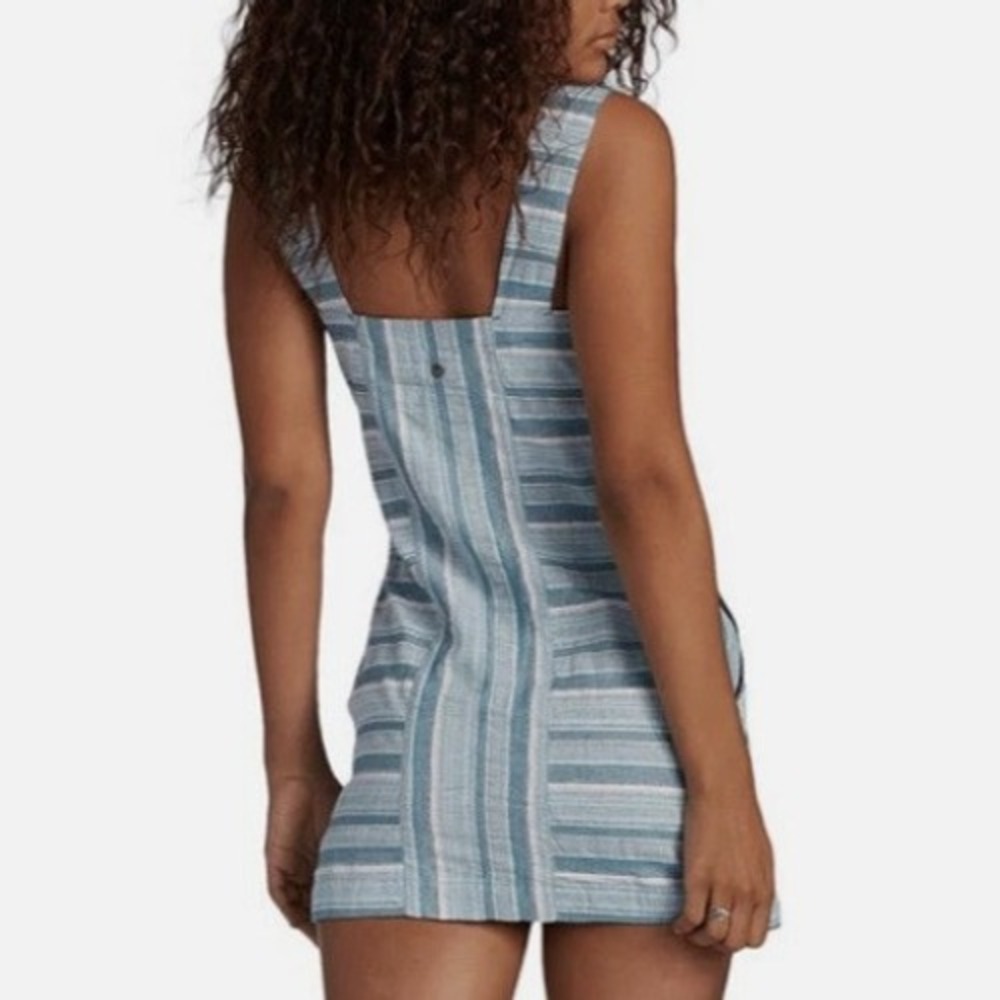 Roxy Striped Mini Dress Button Front Sleeveless C… - image 2